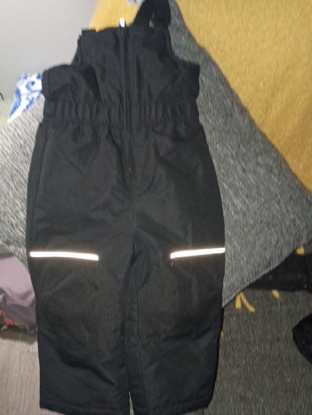 Swiss Tech Black Kids Snow Overalls with Reflective Accents